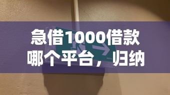 急借1000借款哪个平台，归纳5个2025最新平台借钱正规