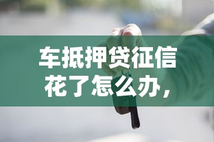 车抵押贷征信花了怎么办，同城五个2025最新低利率的贷款软件