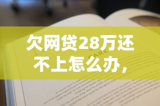 欠网贷28万还不上怎么办，推荐五个2025最新容易下款的借款平台2025