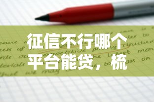 征信不行哪个平台能贷，梳理5个2025最新中小企业贷款平台