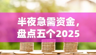 半夜急需资金，盘点五个2025最新黑户,信用分低平台可以借钱