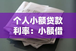 个人小额贷款利率：小额借款年利率一般是多少