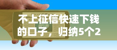 不上征信快速下钱的口子，归纳5个2025最新十大网络贷款平台排名不分先后