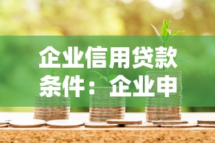 企业信用贷款条件：企业申请信用贷款需要满足哪些要求