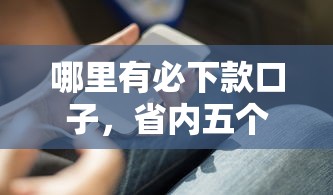 哪里有必下款口子，省内五个2025最新口子贷款