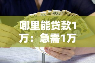 哪里能贷款1万：急需1万元哪里可以快速借款