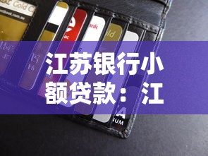江苏银行小额贷款：江苏银行如何申请小额借款
