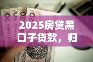 2025房贷黑口子贷款，归纳5个2025最新失信人员可以借到钱的软件