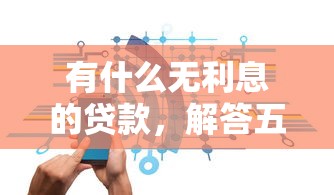 有什么无利息的贷款，解答五家2025最新个体户贷款平台