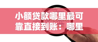 小额贷款哪里最可靠直接到账：哪里的小额贷款服务靠谱又能即时到账