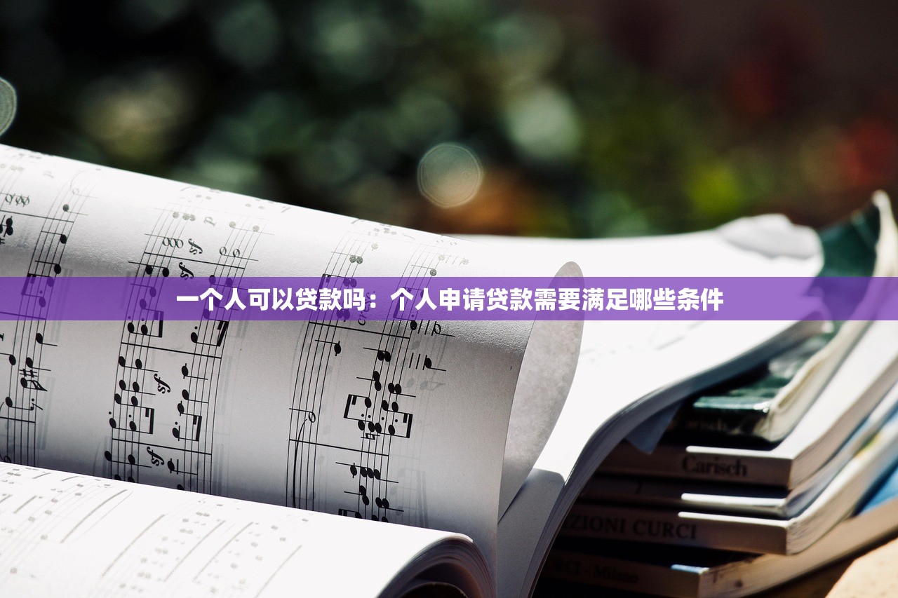 一个人可以贷款吗：个人申请贷款需要满足哪些条件