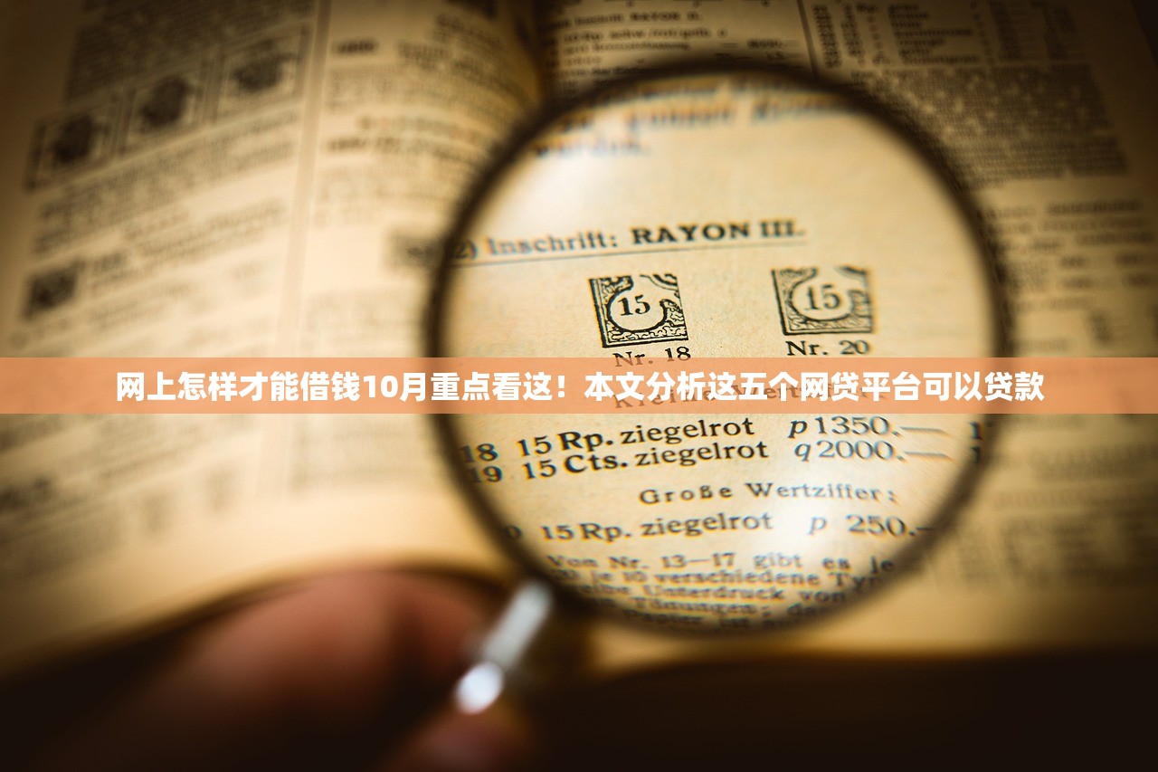 网上怎样才能借钱10月重点看这！本文分析这五个网贷平台可以贷款