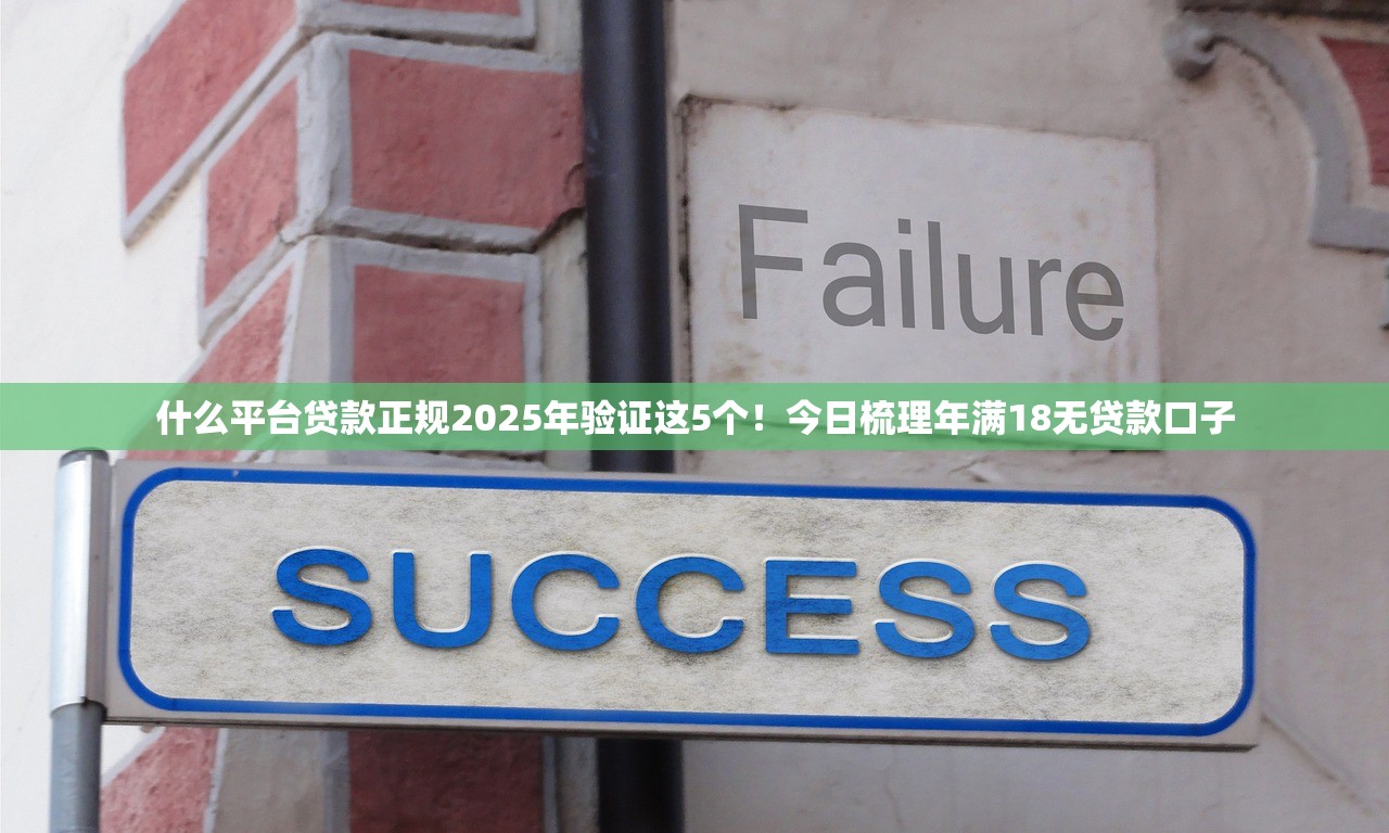 什么平台贷款正规2025年验证这5个！今日梳理年满18无贷款口子