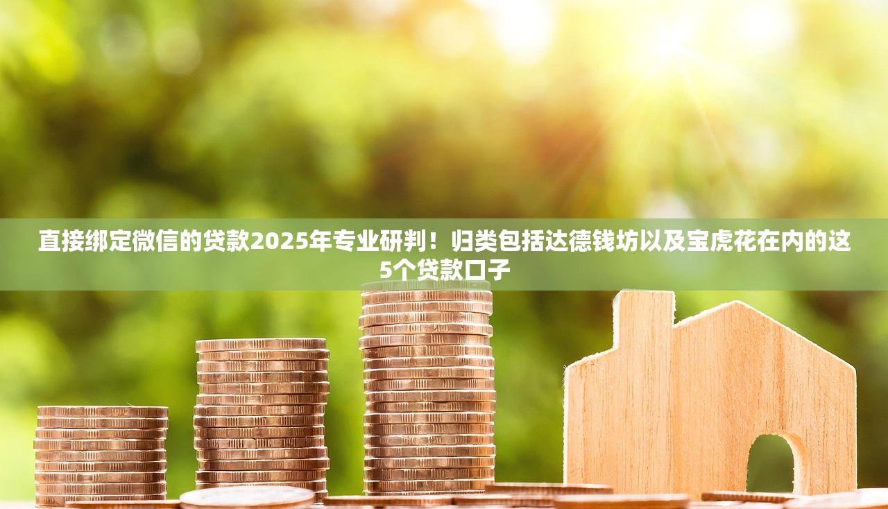 直接绑定微信的贷款2025年专业研判！归类包括达德钱坊以及宝虎花在内的这5个贷款口子