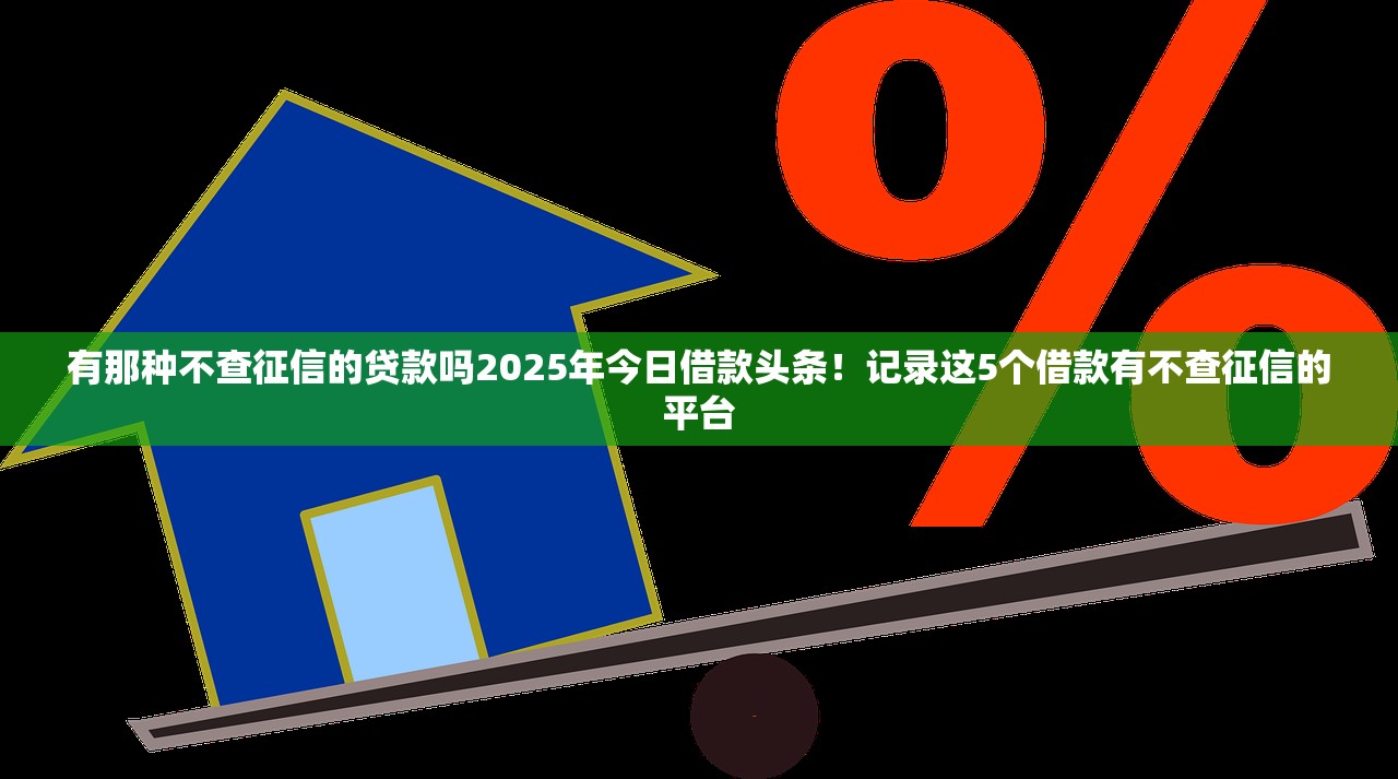 有那种不查征信的贷款吗2025年今日借款头条！记录这5个借款有不查征信的平台