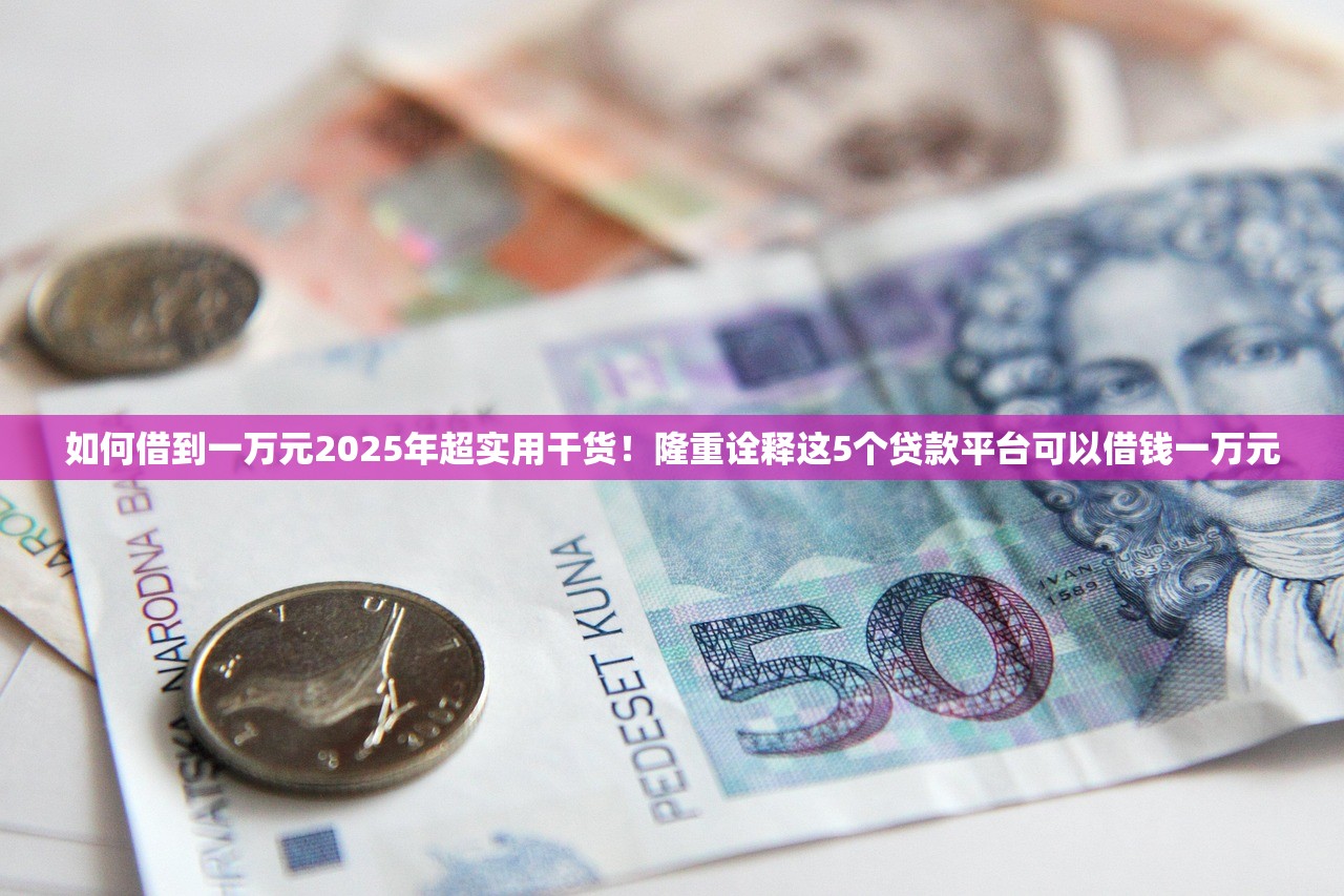 如何借到一万元2025年超实用干货！隆重诠释这5个贷款平台可以借钱一万元
