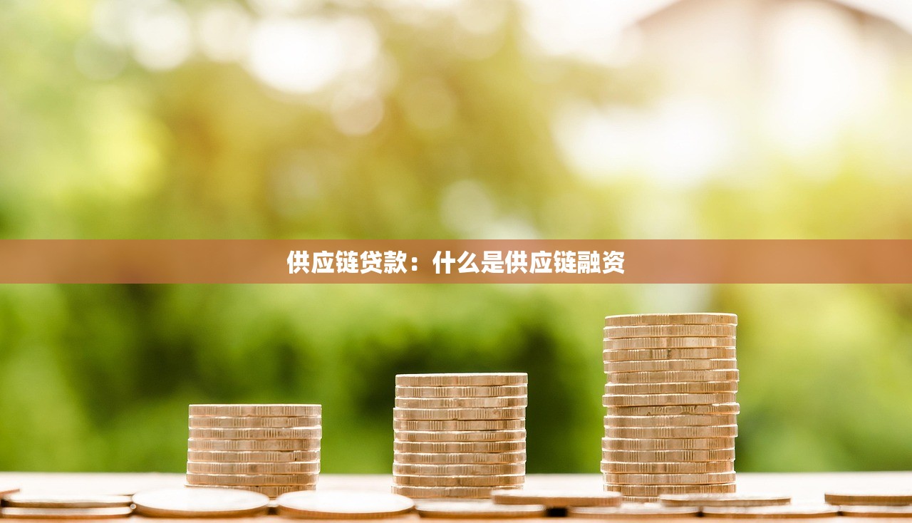 供应链贷款：什么是供应链融资