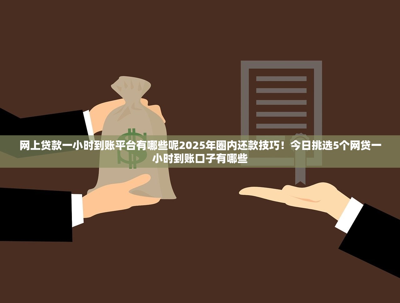 网上贷款一小时到账平台有哪些呢2025年圈内还款技巧！今日挑选5个网贷一小时到账口子有哪些