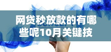 网贷秒放款的有哪些呢10月关键技巧！本篇为您深入精挑！