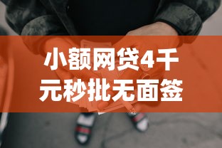 小额网贷4千元秒批无面签贷款app，私人贷款平台的6个平台介绍
