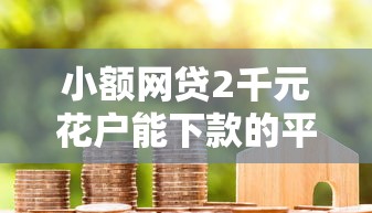 小额网贷2千元花户能下款的平台，贷款口子不看征信大额的6个平台介绍