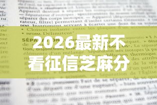 2026最新不看征信芝麻分，总结十个平台贷款！