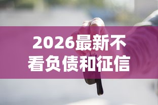 2026最新不看负债和征信直接下的口子，总结十个贷款新口子！