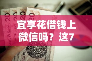 宜享花借钱上微信吗？这7个快速下款不看资质的贷款平台平台值得一试