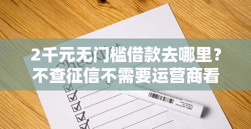 2千元无门槛借款去哪里？不查征信不需要运营商看这8个平台