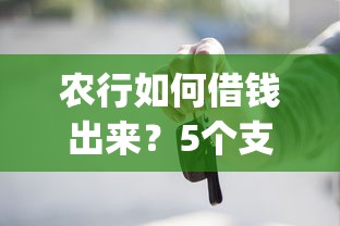 农行如何借钱出来？5个支持下款到微信的黑户营业执照贷款app口子