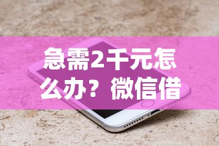 急需2千元怎么办？微信借钱是不是想用就用试试这7个无门槛平台