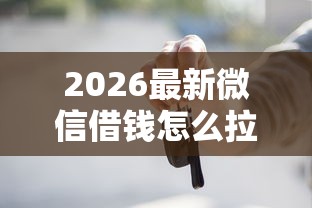 2026最新微信借钱怎么拉账单的流水，总结十个黑户公积金贷款口子！