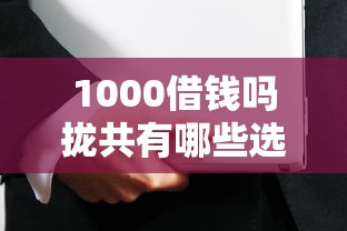 1000借钱吗拢共有哪些选择？5个黑户借钱平台详解