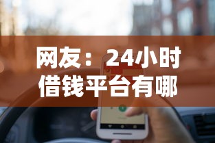 网友：24小时借钱平台有哪些？求介绍几款都贷款平台