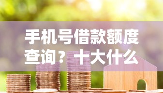 手机号借款额度查询？十大什么贷款平台好通过推荐