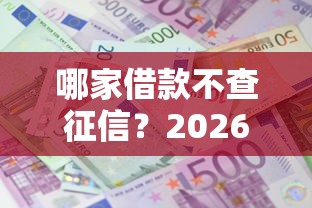 哪家借款不查征信？2026最新测评10个网贷利息低的平台