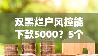 双黑烂户风控能下款5000？5个靠谱非法贷款平台推荐
