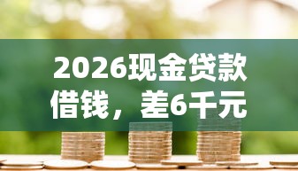 2026现金贷款借钱，差6千元就选这5个平台