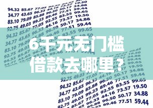 6千元无门槛借款去哪里？竹叶小微贷款好下款吗看这8个平台