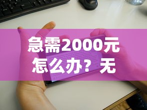 急需2000元怎么办？无视征信花能下款的试试这7个无门槛平台
