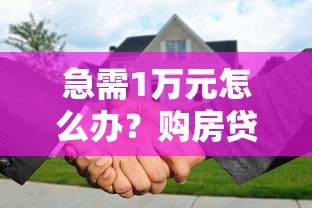 急需1万元怎么办？购房贷款抵押后被拒试试这5个无门槛平台