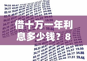 借十万一年利息多少钱？8千元无门槛借款平台推荐，5个独家贷款的口子盘点