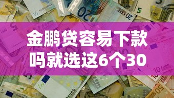 金鹏贷容易下款吗就选这6个3000元平台借钱不看征信好下款的