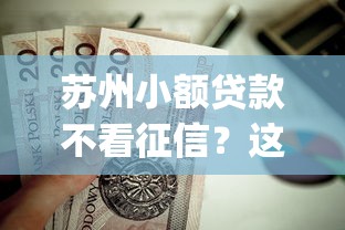 苏州小额贷款不看征信？这7个黑户下款app值得一试