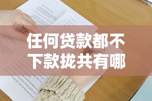 任何贷款都不下款拢共有哪些选择？9个有什么正规的贷款平台详解