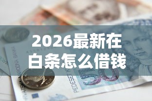 2026最新在白条怎么借钱啊微信（支持支付宝），8个贷款平台最靠谱无私分享
