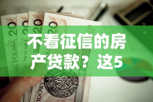 不看征信的房产贷款？这5个网上黑口子容易下款的值得一试