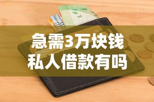 急需3万块钱私人借款有吗的话,可以看看这6个现在平台可以借钱 急需3万块钱私人借款有吗的话,可以看看这6个现在平台可以借钱