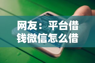 网友：平台借钱微信怎么借款的？求介绍几款十大网贷平台