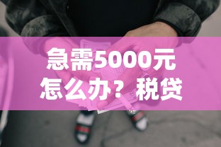 急需5000元怎么办？税贷款不看法人征信试试这5个无门槛平台